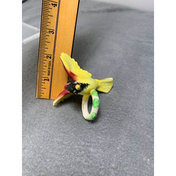 Vintage Yellow Bird Ceramic Napkin Ring Hand-Painted Made In Japan 1950s - Picture 6 of 7
